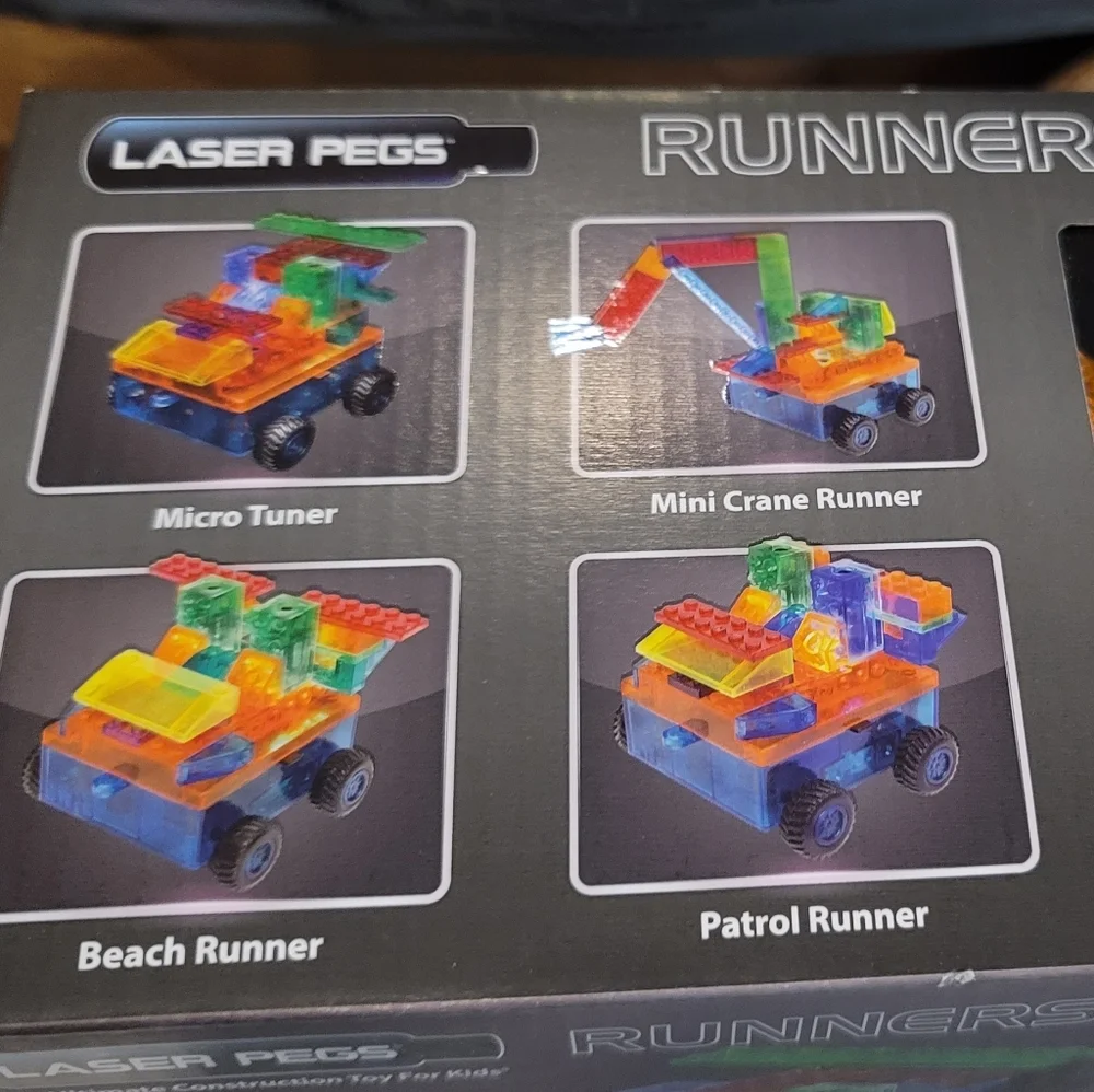 NIB Laser Pegs 8-in-1 Car Runner Lighted the Ultimate Construction Toy Kids